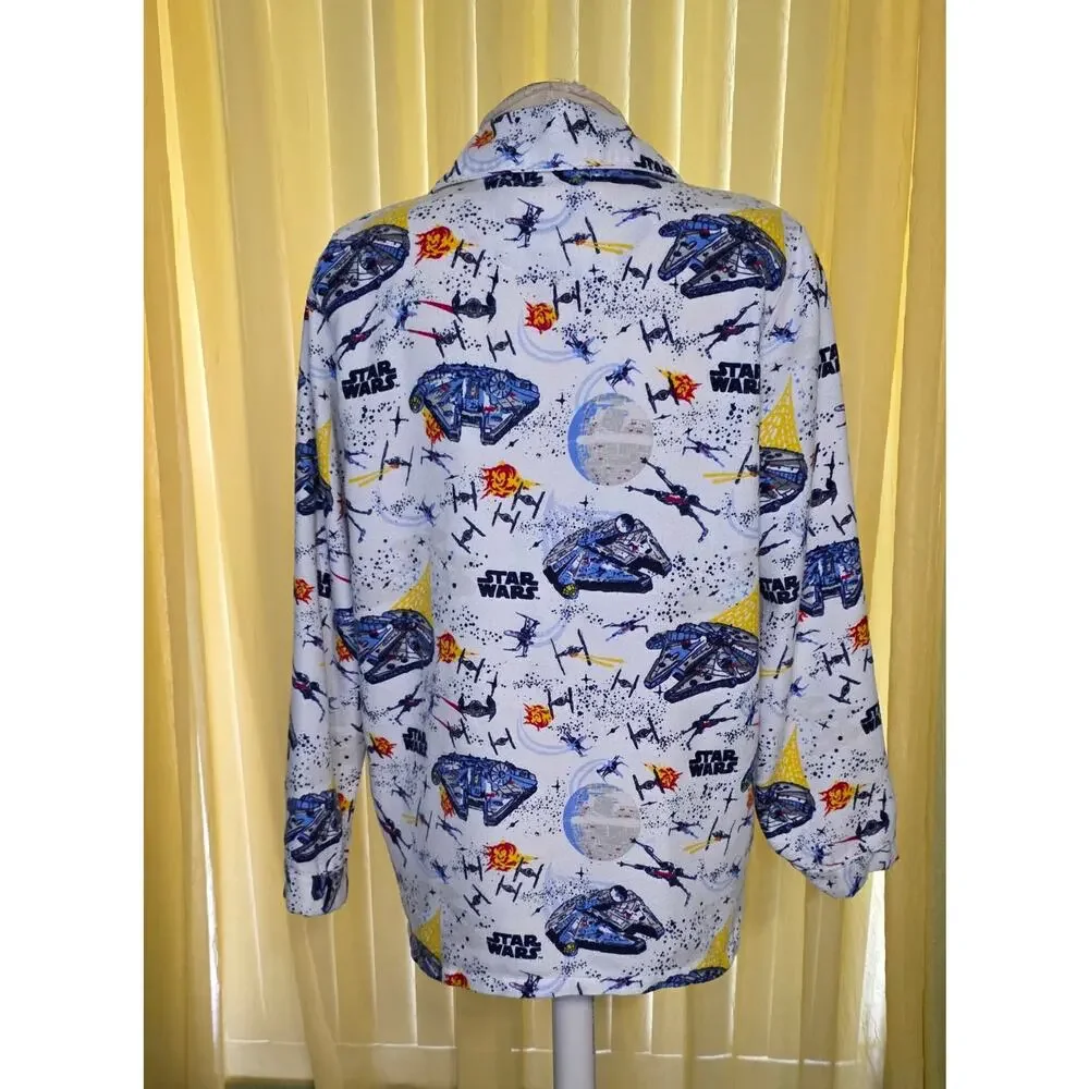 POTTERY‎ BARN KIDS STAR WARS MILLENNIUM FALCON FLANNEL PAJAMA TOP Size Small